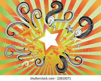 floral background with stars