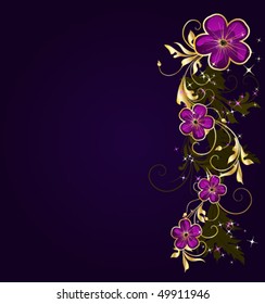 floral background with stars