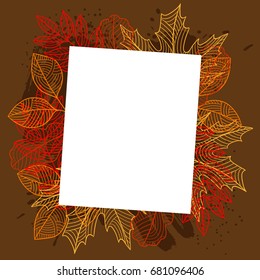 Floral background with stylized autumn foliage. Falling leaves.