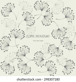 floral background with stylized dandelions