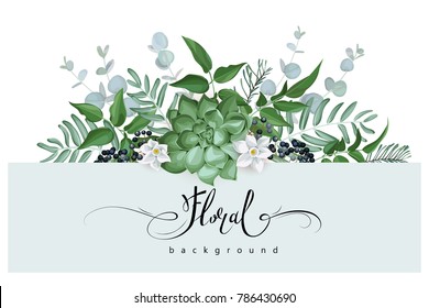 Floral background with succulent