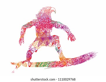 floral background surfing vector art