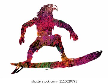 floral background surfing vector art