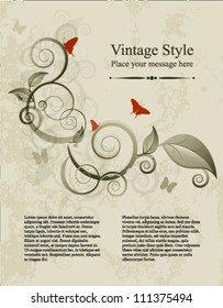 Floral background template vector illustration