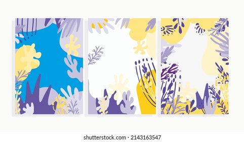  floral background template  vector set