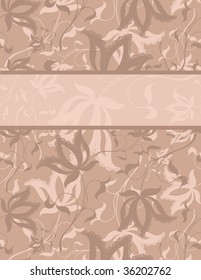 Floral background with text field. Vector illustration