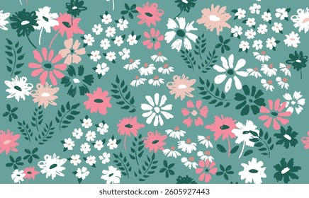 Floral background for textile, gift wrap, pattern covers, surface, swimsuit, wallpaper