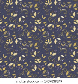 Floral  background for textile, wallpapers, wrapping, paper. Flowers and swirls. Art ornament.