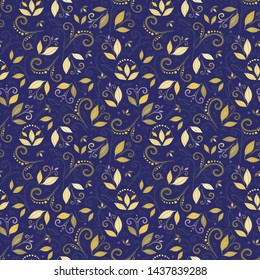 Floral  background for textile, wallpapers, wrapping, paper. Flowers and swirls. Art ornament.