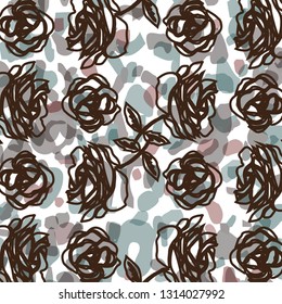 Floral background for textiles. Floral bouquet vector pattern 