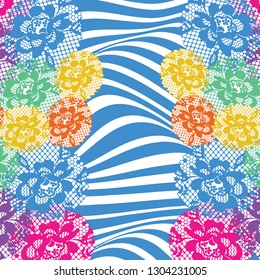 Floral background for textiles, flowers