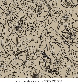 Floral background for textiles. Liberty style. fabric, covers, manufacturing, wallpapers, print, gift wrap.