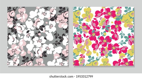 Floral background for textiles. Liberty style. fabric, covers, manufacturing, wallpapers, print, gift wrap.