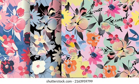 Floral background for textiles. Liberty style. fabric, covers, manufacturing, wallpapers, print, gift wrap.