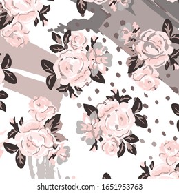 Floral background for textiles. vector pattern with small flowers and leaves