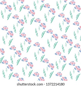 Floral background texture with seamless pattern and hand drawn-Vector.