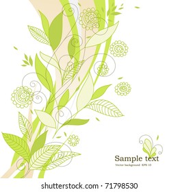 Floral background. For themes wedding, love, holidays. Vector illustration