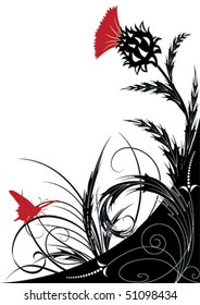 floral background with thistle