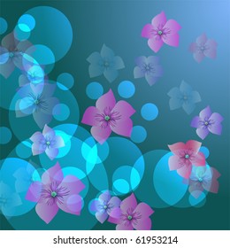 Floral background with transparent round