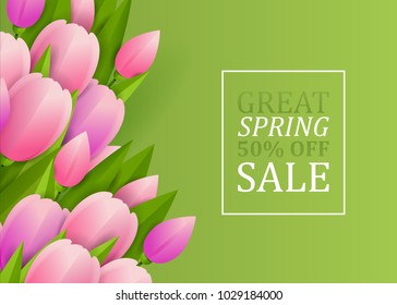 Floral background with tulips