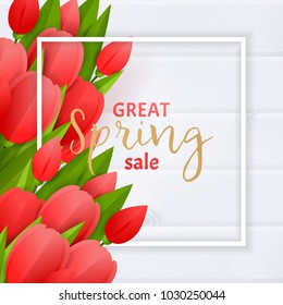 Floral background with tulips