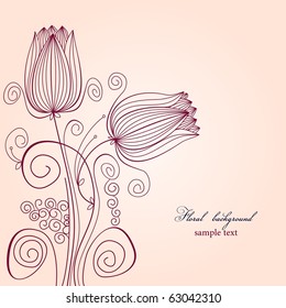 Floral background with tulips