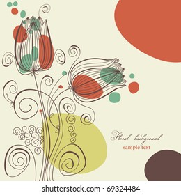 Floral background with tulips
