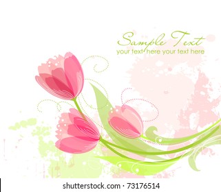 Floral background with tulips