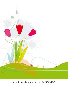 Floral background with tulips