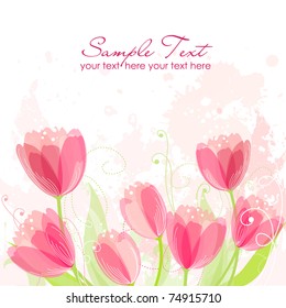 Floral background with tulips