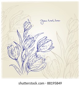 Floral background with tulips