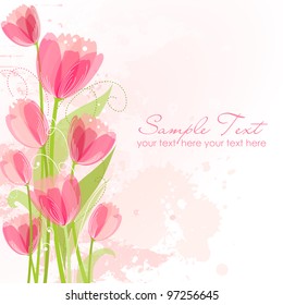 Floral background with tulips