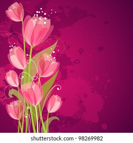 Floral background with tulips