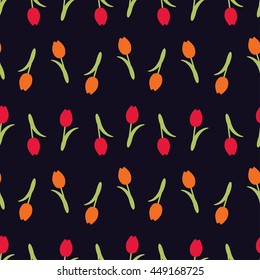 floral background with Tulips Vector