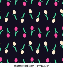 floral background with Tulips Vector
