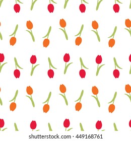 floral background with Tulips Vector