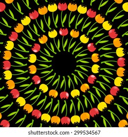 Floral Background with Tulips Vector Illustration EPS10