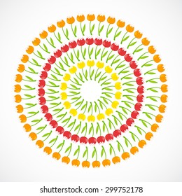 Floral Background with Tulips Vector Illustration EPS10