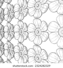 Blumenhintergrund Vektor 02. Illustration einzeln auf weißem Hintergrund. Eine Vektorgrafik der Blume.