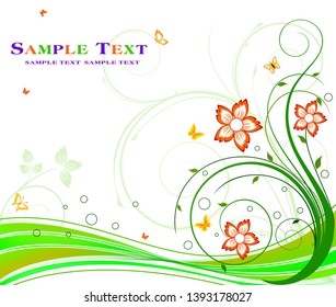 Floral background  vector art  design	