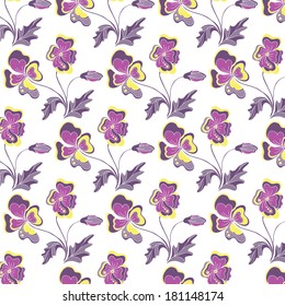 Floral background. Vector art. Seamless texture