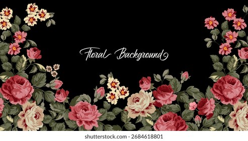 Fundo floral. Plano de fundo vetorial para faixa, cartaz, Web e embalagem