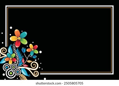 Floral Background Vector, with batik ornament, vintage art, traditional art for decoration etc.