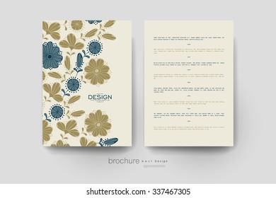 floral background vector brochure template. Flyer Layout. Creative modern design