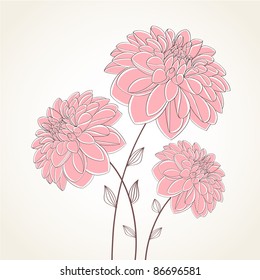 Floral background. Vector flower dahlia. Element for design.