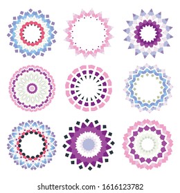 Floral background vector. Geometric abstract elements set. Abstract ornamental ellipses. Abstract vector circles. Decorative pattern. Abstract flower background. Art wallpaper. Creative mandalas.