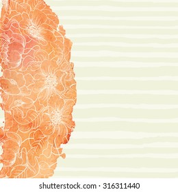 Floral background. Vector Hand drawn   floral background with place for your text
