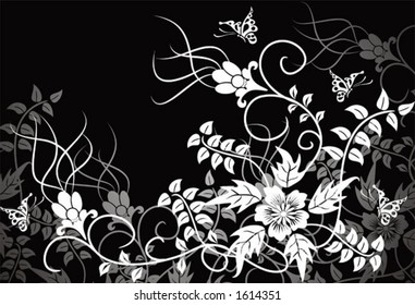 Floral background, vector illustration