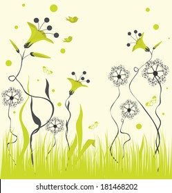 Floral background. Vector illustration 