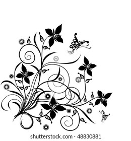Floral background, vector illustration